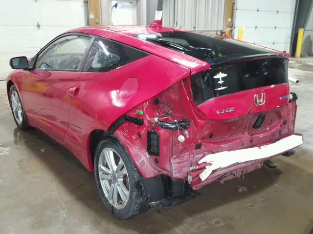 JHMZF1C6XBS005143 - 2011 HONDA CR-Z EX RED photo 3