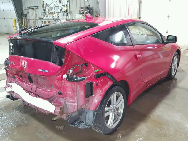 JHMZF1C6XBS005143 - 2011 HONDA CR-Z EX RED photo 4