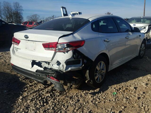 5XXGT4L35GG025603 - 2016 KIA OPTIMA LX WHITE photo 4