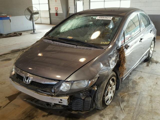 2HGFA1F53AH315020 - 2010 HONDA CIVIC LX GRAY photo 2