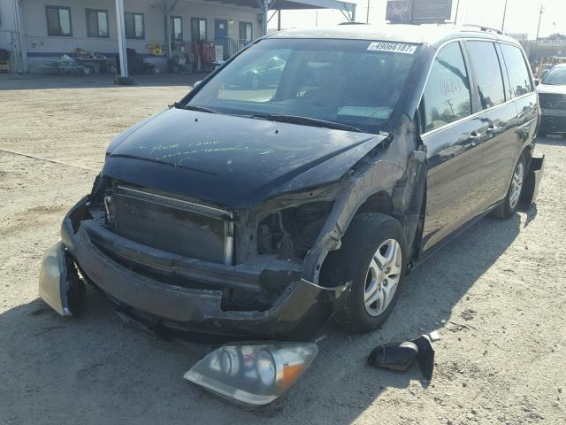 5FNRL38717B065579 - 2007 HONDA ODYSSEY EX BLACK photo 2