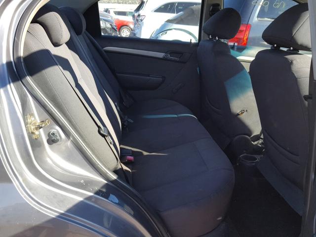KL1TD56697B123926 - 2007 CHEVROLET AVEO BASE Մոխրագույն լուսանկար 6