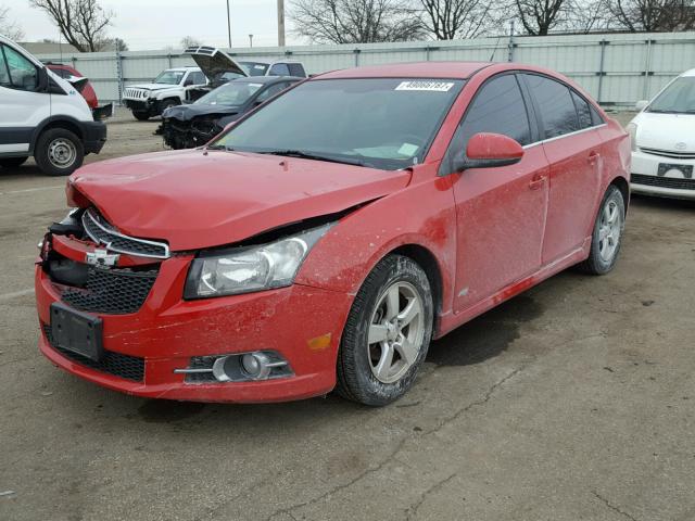 1G1PF5SCXC7249752 - 2012 CHEVROLET CRUZE LT RED photo 2