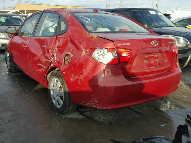 KMHDU46D38U403154 - 2008 HYUNDAI ELANTRA GL RED photo 3