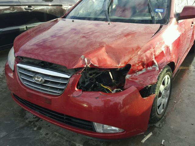 KMHDU46D38U403154 - 2008 HYUNDAI ELANTRA GL RED photo 9