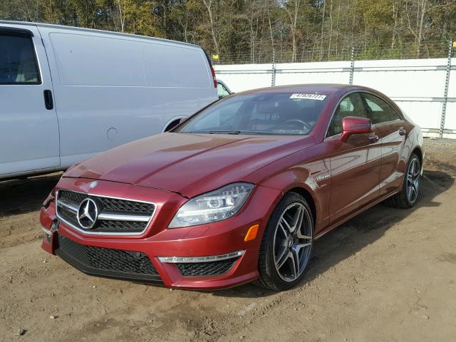 WDDLJ7EB6CA030850 - 2012 MERCEDES-BENZ CLS 63 AMG MAROON photo 2