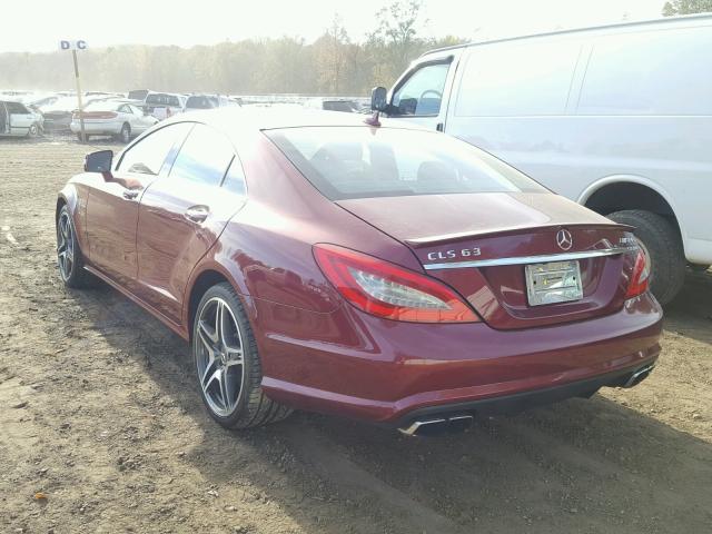 WDDLJ7EB6CA030850 - 2012 MERCEDES-BENZ CLS 63 AMG MAROON photo 3