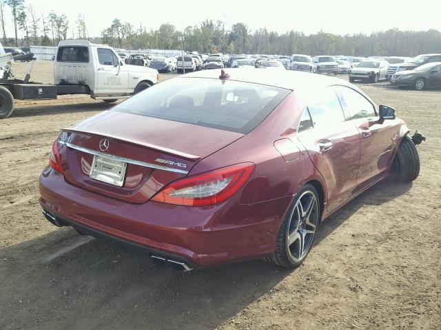 WDDLJ7EB6CA030850 - 2012 MERCEDES-BENZ CLS 63 AMG MAROON photo 4