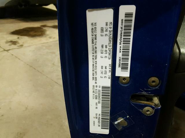 1B3ES66S84D571666 - 2004 DODGE NEON SRT-4 BLUE photo 10