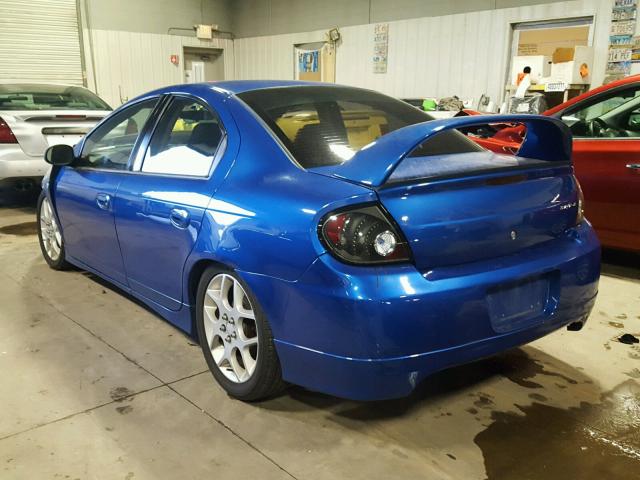 1B3ES66S84D571666 - 2004 DODGE NEON SRT-4 BLUE photo 3