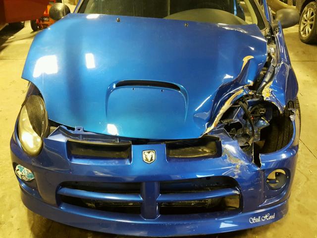 1B3ES66S84D571666 - 2004 DODGE NEON SRT-4 BLUE photo 7