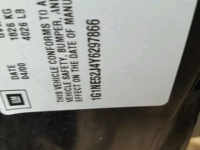 1G1NE52J4Y6297866 - 2000 CHEVROLET MALIBU LS შავი ფოტო 10