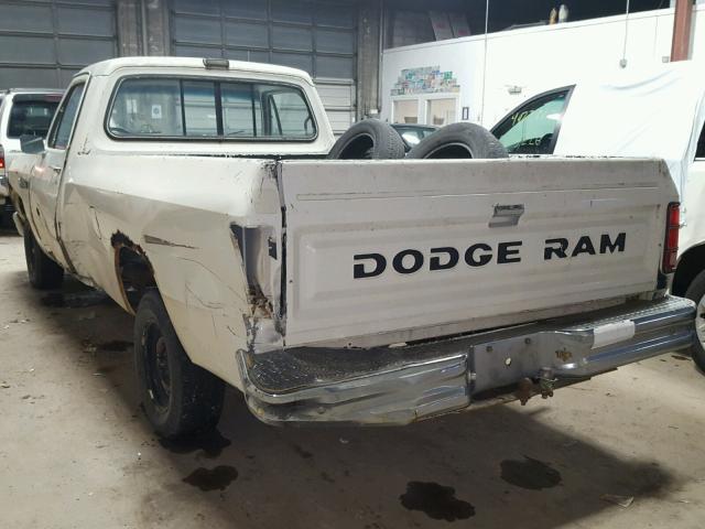 1B7FD14H3HS417441 - 1987 DODGE D-SERIES D WHITE photo 3