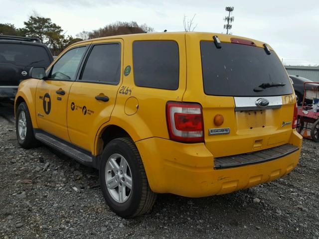 1FMCU4K30CKB14004 - 2012 FORD ESCAPE HYB YELLOW photo 3