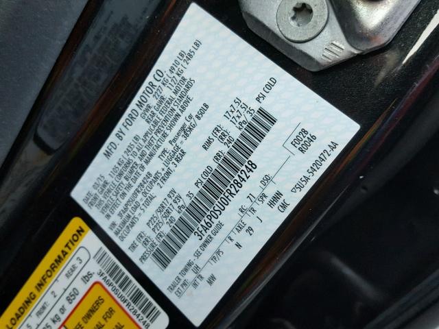 3FA6P0SU0FR284248 - 2015 FORD FUSION TIT BLACK photo 10