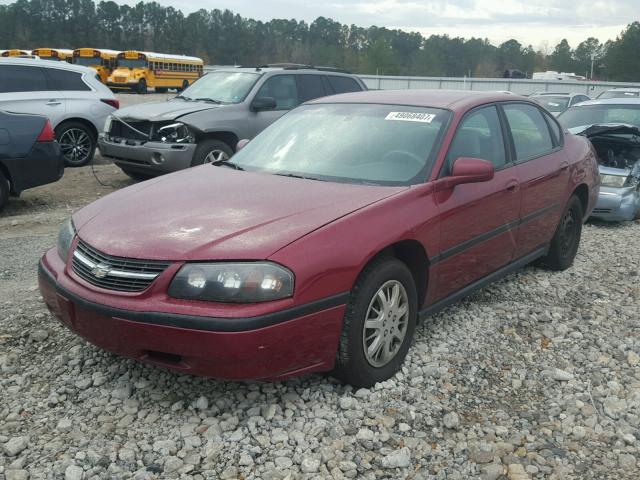 2G1WF52E859279895 - 2005 CHEVROLET IMPALA BURGUNDY photo 2