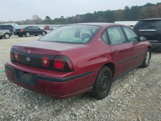 2G1WF52E859279895 - 2005 CHEVROLET IMPALA BURGUNDY photo 4