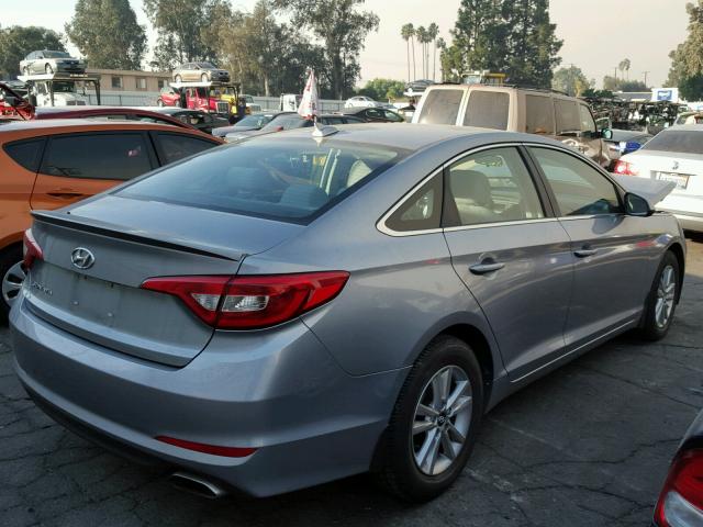 5NPE24AF9FH244400 - 2015 HYUNDAI SONATA SE SILVER photo 4