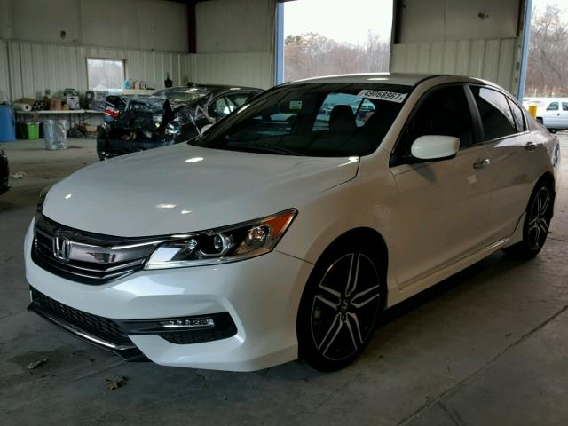 1HGCR2F53HA220788 - 2017 HONDA ACCORD SPO WHITE photo 2