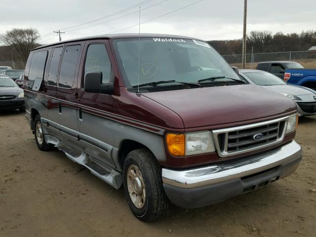 1FDRE14L45HA52349 - 2005 FORD ECONOLINE BURGUNDY photo 1