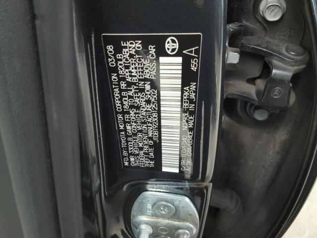 JTDBT923081257502 - 2008 TOYOTA YARIS CHARCOAL photo 10