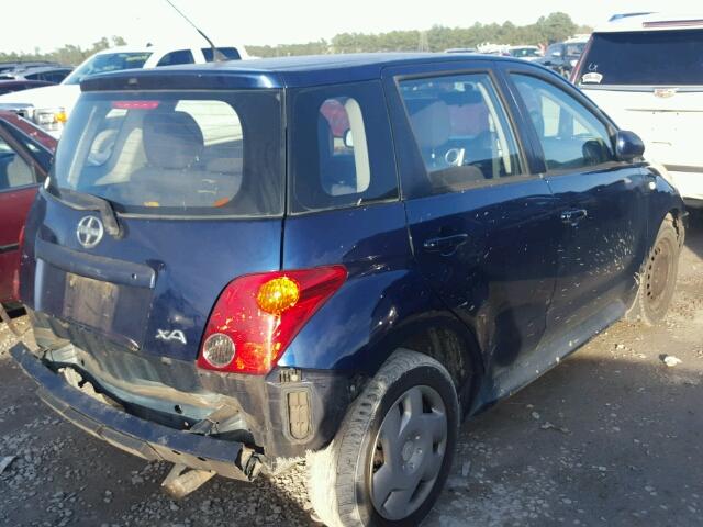 JTKKT624740066577 - 2004 TOYOTA SCION XA BLUE photo 4