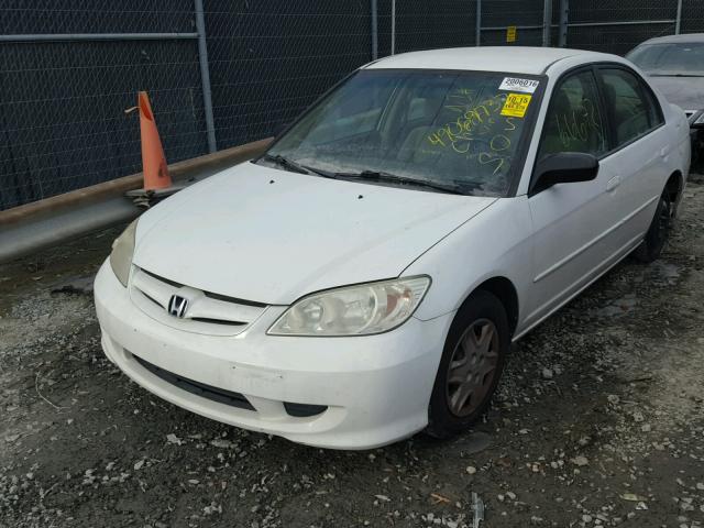 1HGES16335L000850 - 2005 HONDA CIVIC DX V WHITE photo 2