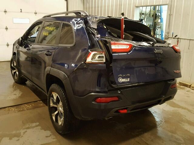 1C4PJMBS8FW786427 - 2015 JEEP CHEROKEE T BLUE photo 3