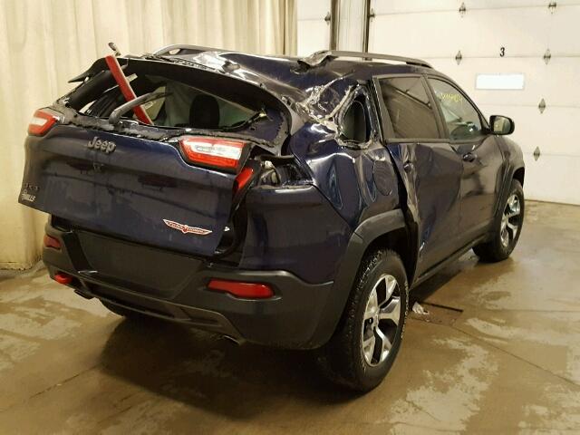 1C4PJMBS8FW786427 - 2015 JEEP CHEROKEE T BLUE photo 4