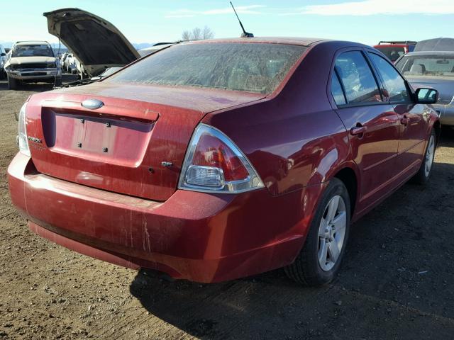 3FAHP07Z67R131288 - 2007 FORD FUSION SE MAROON photo 4