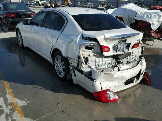 JN1CV6AP8BM500757 - 2011 INFINITI G37 BASE WHITE photo 3