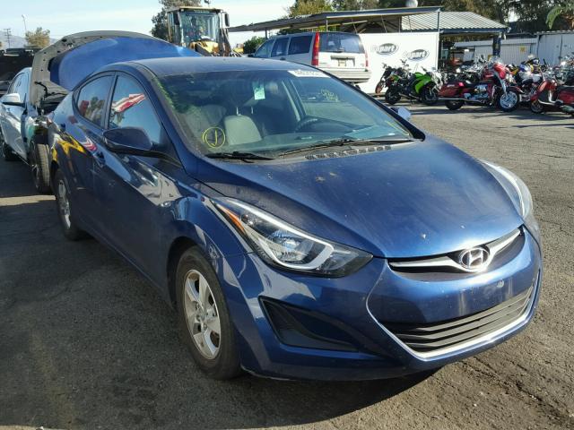 5NPDH4AEXFH640790 - 2015 HYUNDAI ELANTRA SE BLUE photo 1