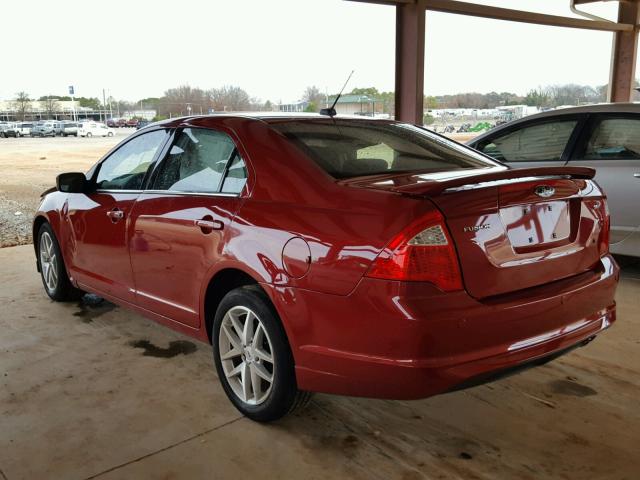 3FAHP0HA6AR203008 - 2010 FORD FUSION SE RED photo 3