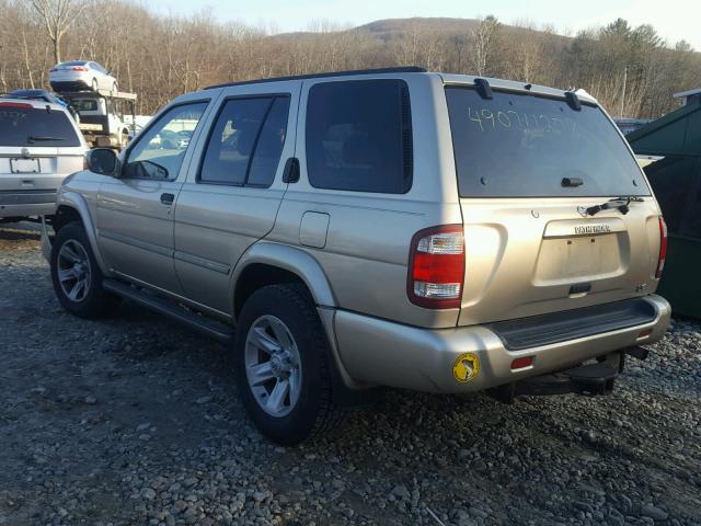 JN8DR09Y12W705541 - 2002 NISSAN PATHFINDER TAN photo 3