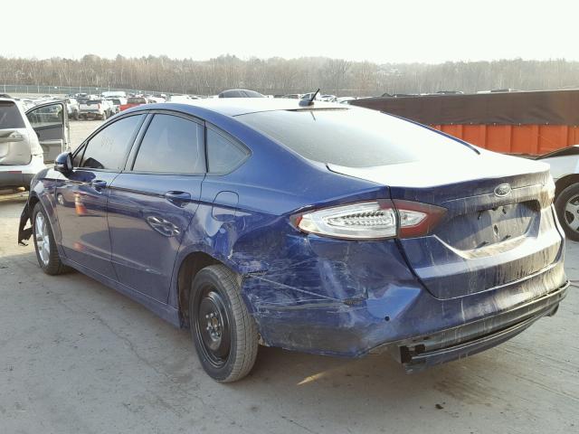 3FA6P0H73GR139059 - 2016 FORD FUSION SE BLUE photo 3