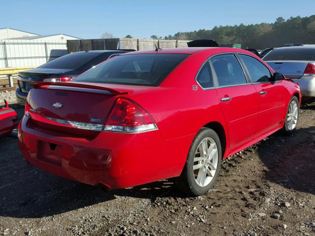 2G1WU57M791316705 - 2009 CHEVROLET IMPALA LTZ RED photo 4