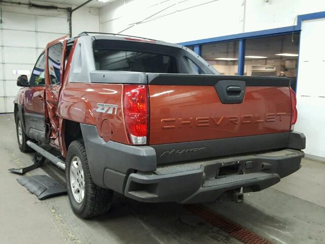 3GNEK13T23G125942 - 2003 CHEVROLET AVALANCHE ORANGE photo 3