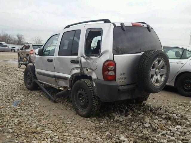 1J4GL48K46W258279 - 2006 JEEP LIBERTY SP SILVER photo 3