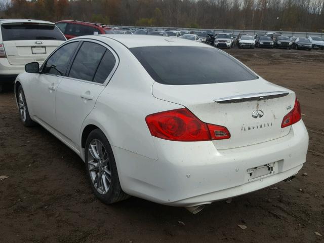 JN1CV6AP7DM713542 - 2013 INFINITI G37 BASE WHITE photo 3