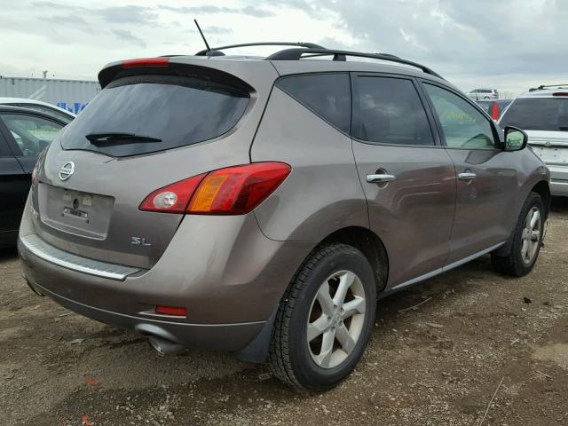 JN8AZ18U89W106542 - 2009 NISSAN MURANO S BROWN photo 4