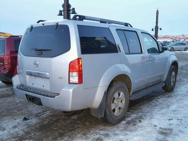 5N1AR18W97C624053 - 2007 NISSAN PATHFINDER SILVER photo 4