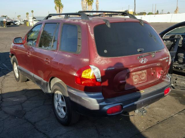 KM8SC13E93U520204 - 2003 HYUNDAI SANTA FE G RED photo 3