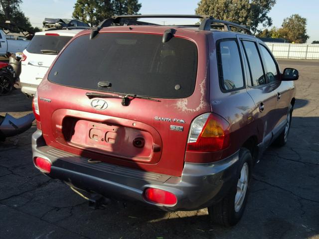 KM8SC13E93U520204 - 2003 HYUNDAI SANTA FE G RED photo 4