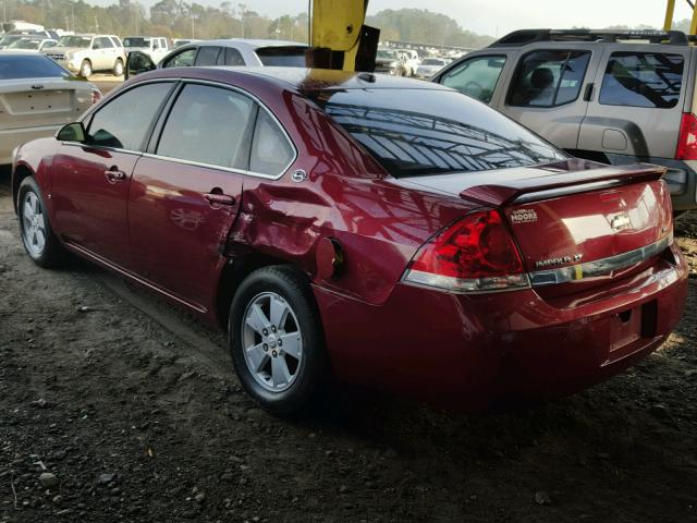 2G1WT58K489255832 - 2008 CHEVROLET IMPALA LT RED photo 3