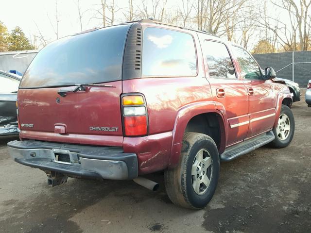 1GNEK13T84J287624 - 2004 CHEVROLET TAHOE K150 MAROON photo 4