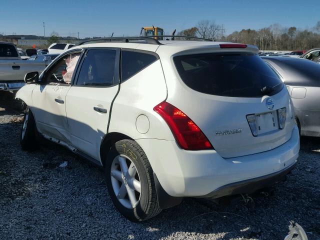 JN8AZ08T94W218390 - 2004 NISSAN MURANO SL WHITE photo 3