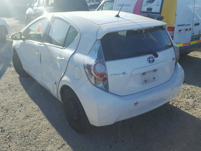 JTDKDTB3XE1084500 - 2014 TOYOTA PRIUS C WHITE photo 3