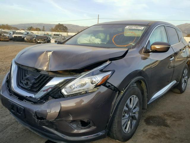 5N1AZ2MG9FN231516 - 2015 NISSAN MURANO S BROWN photo 2