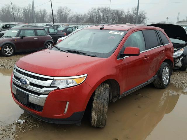 2FMDK3KC2BBA80385 - 2011 FORD EDGE LIMIT RED photo 2