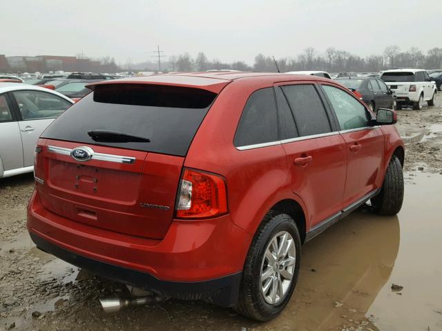 2FMDK3KC2BBA80385 - 2011 FORD EDGE LIMIT RED photo 4